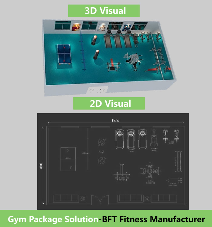 150平健身房布局配置方案